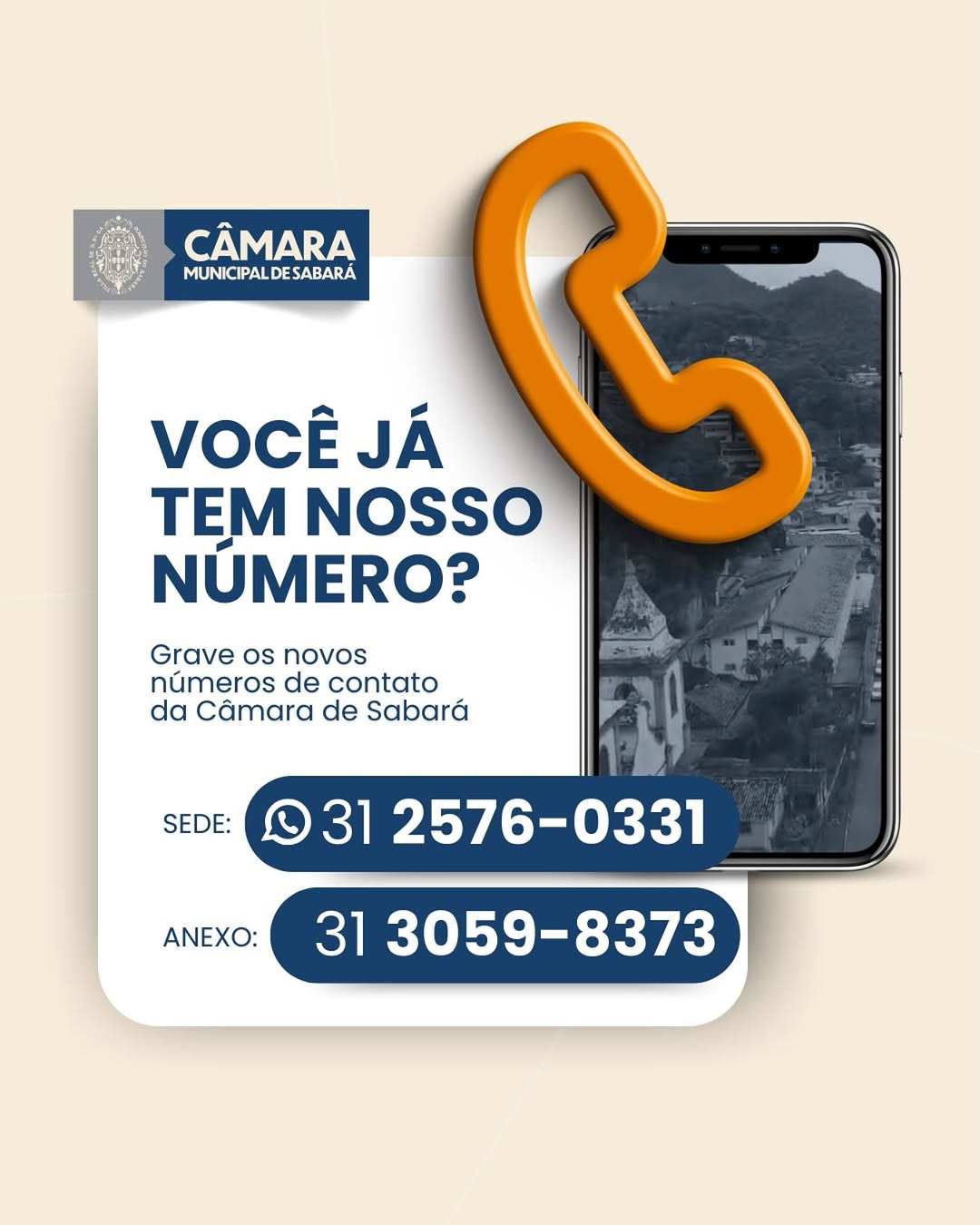 ATENÇÃO! TEMOS NOVOS NÚMEROS DE TELEFONE