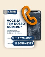 ATENÇÃO! TEMOS NOVOS NÚMEROS DE TELEFONE